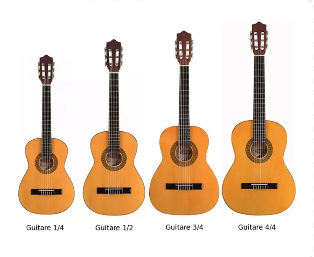 les différentes tailles de guitare